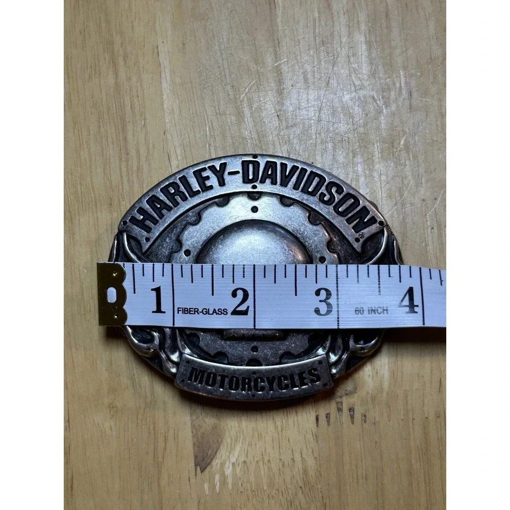 Harley Davidson Motorcycles Skull Head &‎ Flames 2010 HD Oval Bikers Belt Buckle
